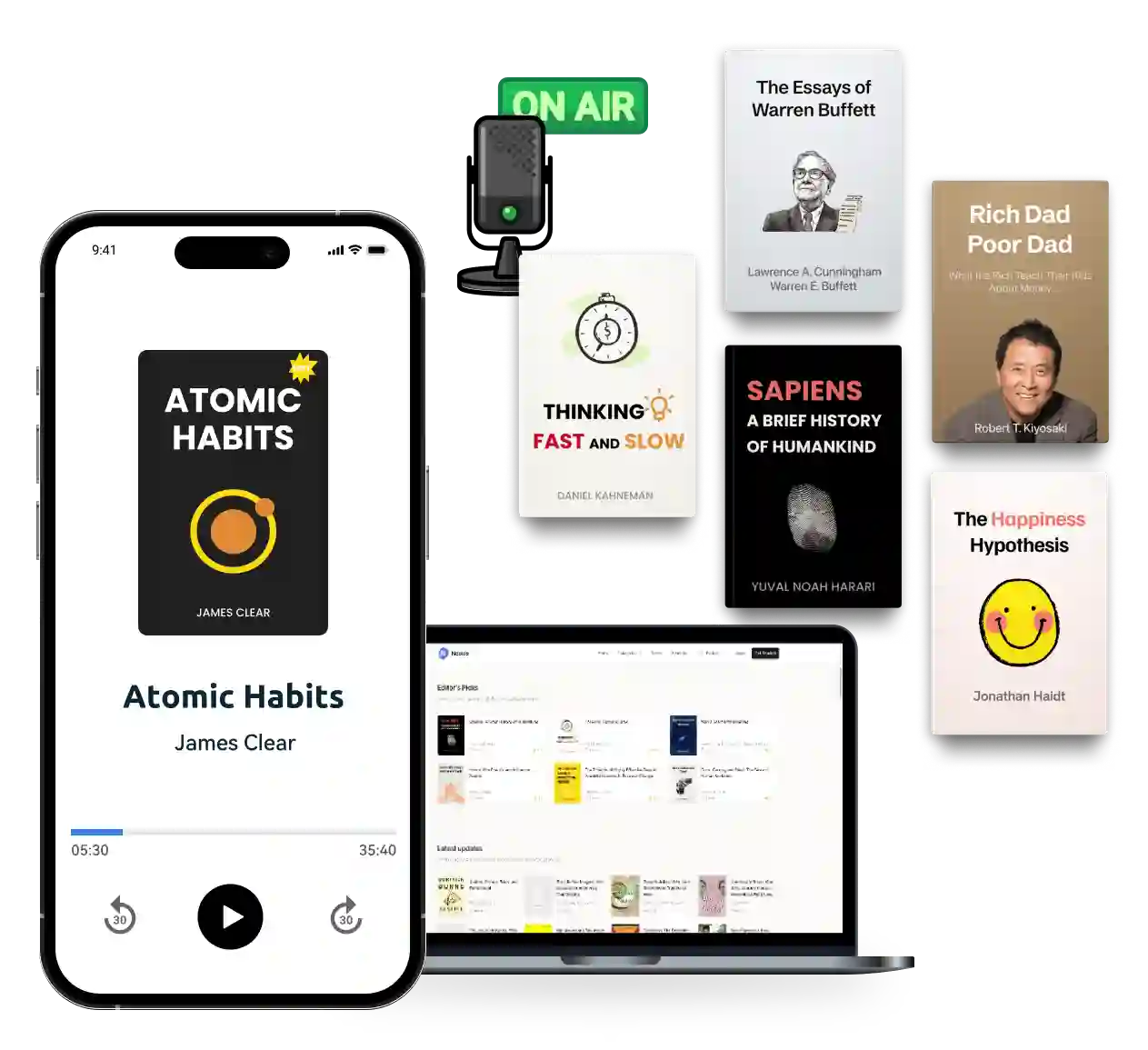 Audio book summaries in Nookix